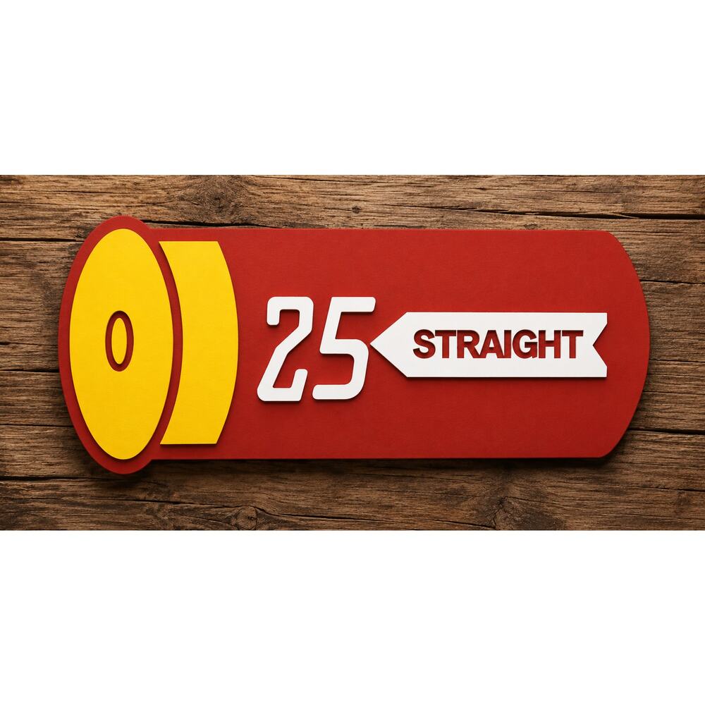 25 STRAIGHT Skeet Trap Shotgun Shooting Sign Plaque Award